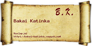 Bakai Katinka névjegykártya